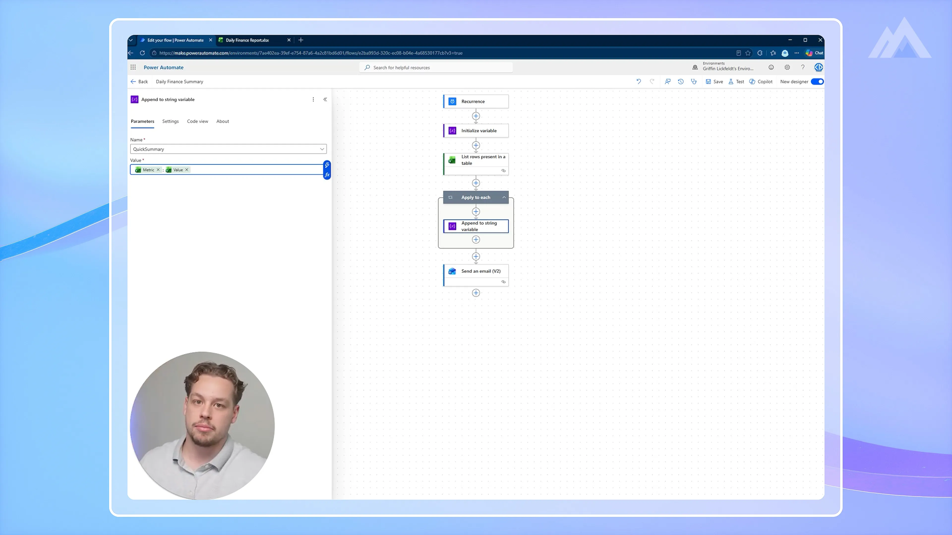 Daily Finance Summary Workflow